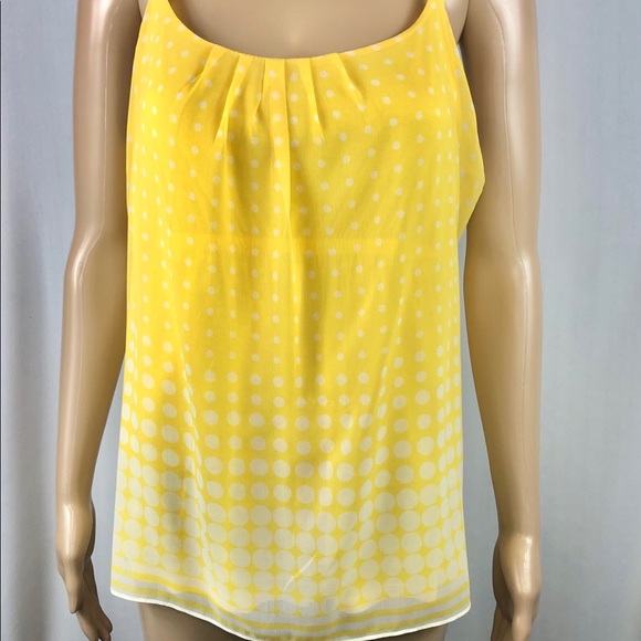 NY&C Tank Polka Dot Yellow White Scoop Neck M